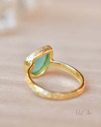 Beatriz Ring * Aqua Chalcedony * Gold Plated 18k * SBJR124