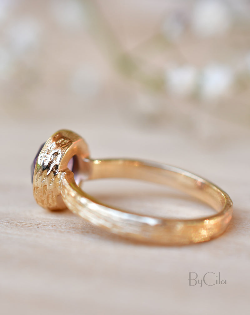 Leticia Ring * Amethyst hydro * Gold Plated 18k * SBJR121