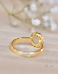 Leticia Ring * Rainbow Moonstone * Gold Plated 18k * SBJR123
