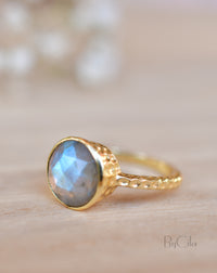 Marcela Ring * Rainbow Labradorite * Gold Plated 18K * SBJR105