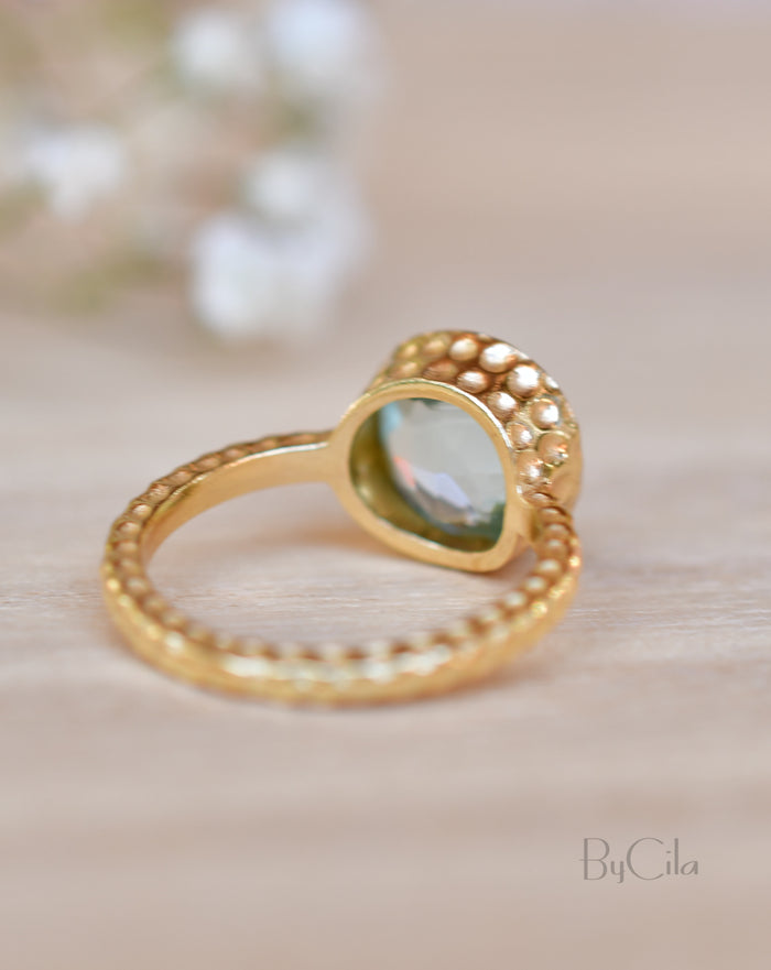 Marcela Ring * Blue Topaz hydro * Gold Plated 18k * SBJR113