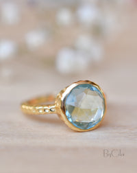 Marcela Ring * Blue Topaz hydro * Gold Plated 18k * SBJR113
