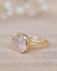Marcela Ring * Rose Quartz * Gold Plated 18K * SBJR110
