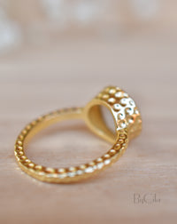 Marcela Ring * Rainbow Moonstone * Gold Plated 18k * SBJR107