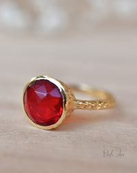 Marcela Ring * Garnet Hydro* Gold Plated 18k * SBJR114