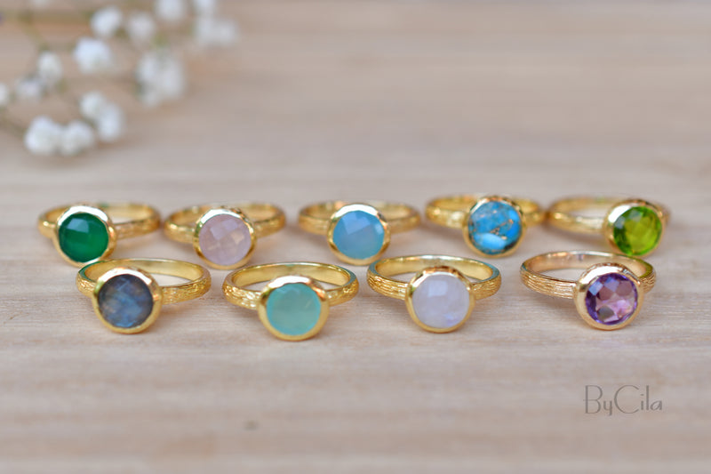 Leticia Ring * Peridot hydro * Gold Plated 18k * SBJR116