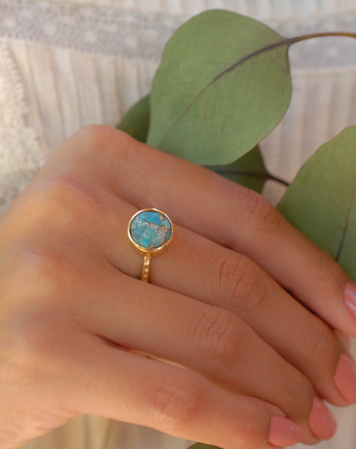 Marcela Ring * Copper Turquoise * Gold Plated 18k * SBJR104