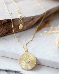 Long Coin Necklace * Gold Plated * BJN116