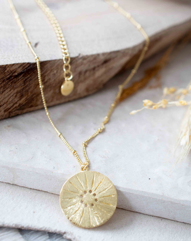 Long Coin Necklace * Gold Plated * BJN116