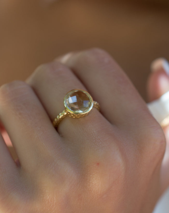 Marcela Ring * Yellow Topaz Hydro * Gold Plated 18k * SBJR109