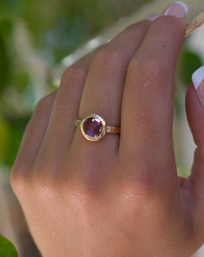 Leticia Ring * Amethyst hydro * Gold Plated 18k * SBJR121