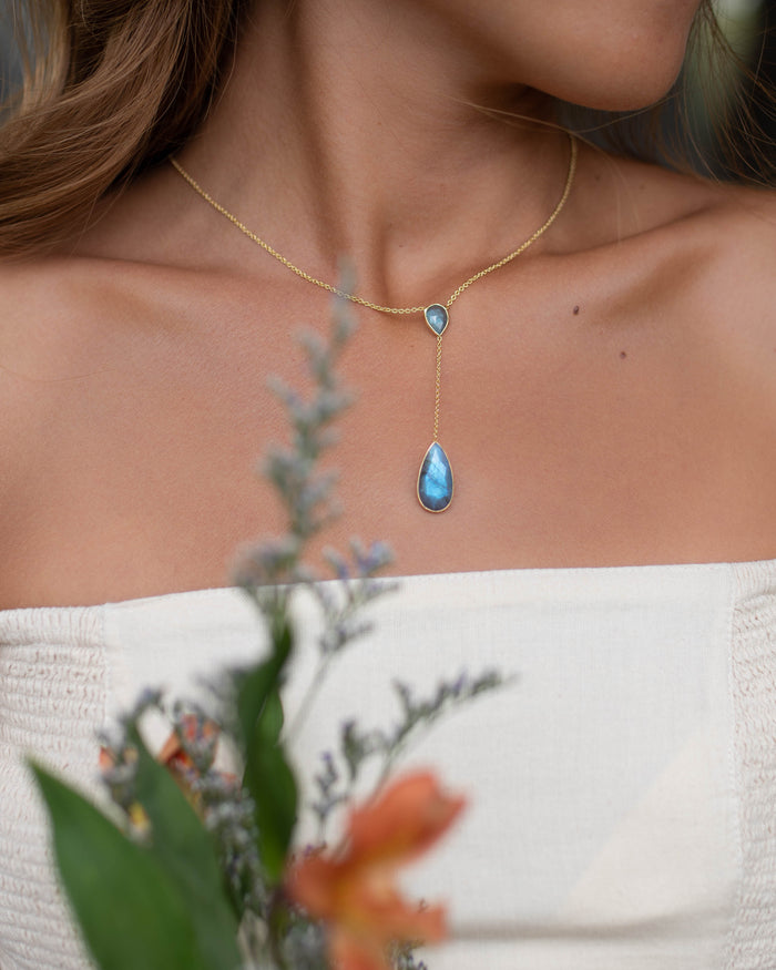 Gabrielle Necklace * Labradorite * 18K Gold Plated