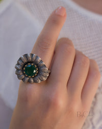 Florinda Ring * Green Onyx hydro * Sterling Silver 925 * SBJR017