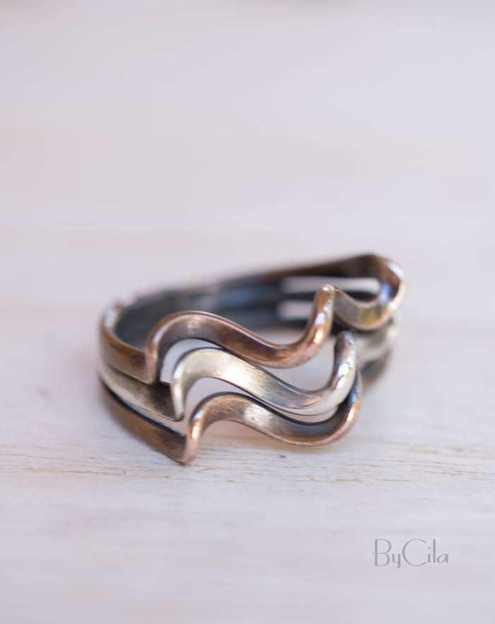 Beren Ring  * Sterling Silver 925 & Bronze * SBJR025