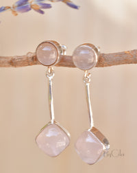 Lais Earrings * Rose Quartz * Sterling Silver 925 * BJE152