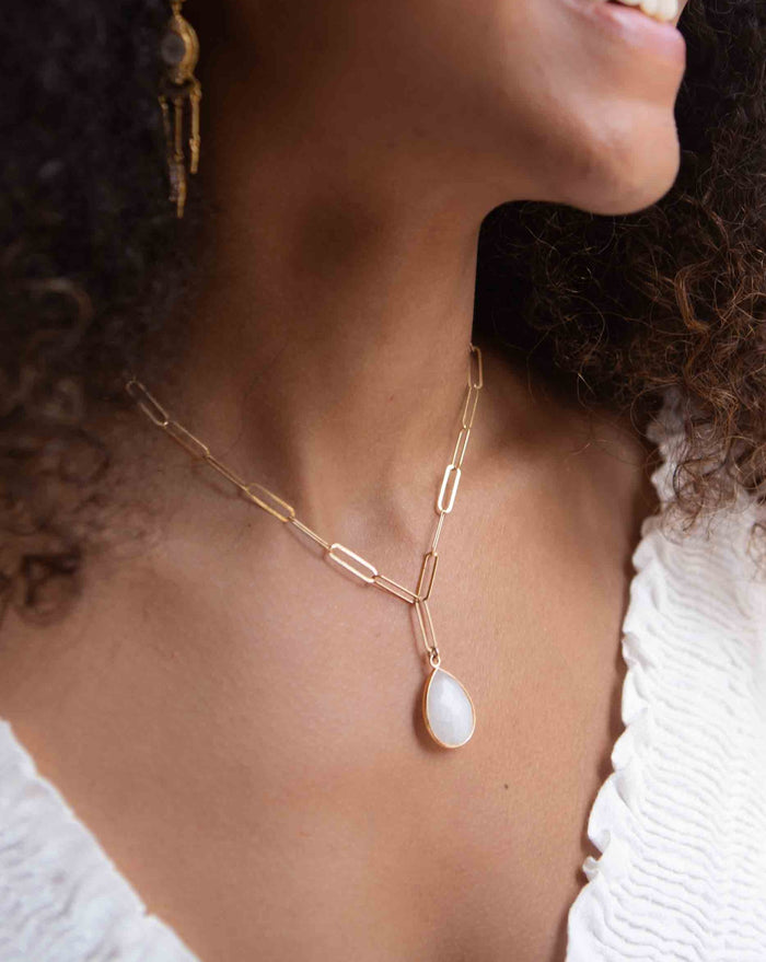 Cassie Necklace * Moonstone * Gold Vermeil, Sterling Silver or Rose Gold Vermeil * BJN087