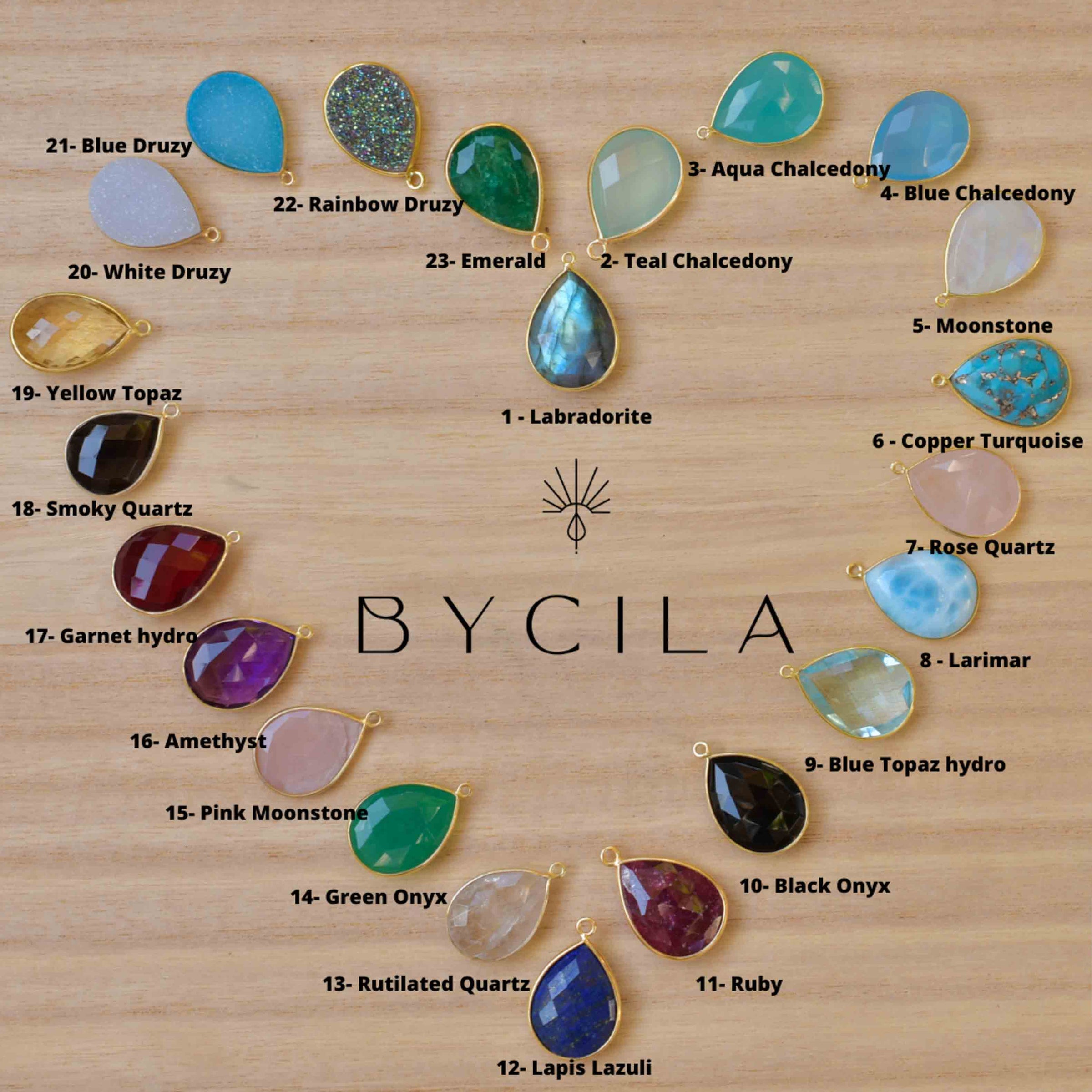 Benzel Necklace * Blue Chalcedony * Gold Vermeil or Sterling Silver 92 –  ByCila, Inc