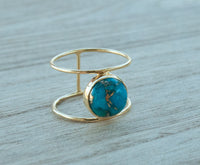 Helen Ring * Copper Turquoise * Gold Vermeil * BJR001