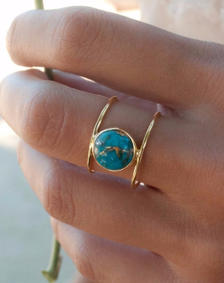 Helen Ring * Copper Turquoise * Gold Vermeil * BJR001