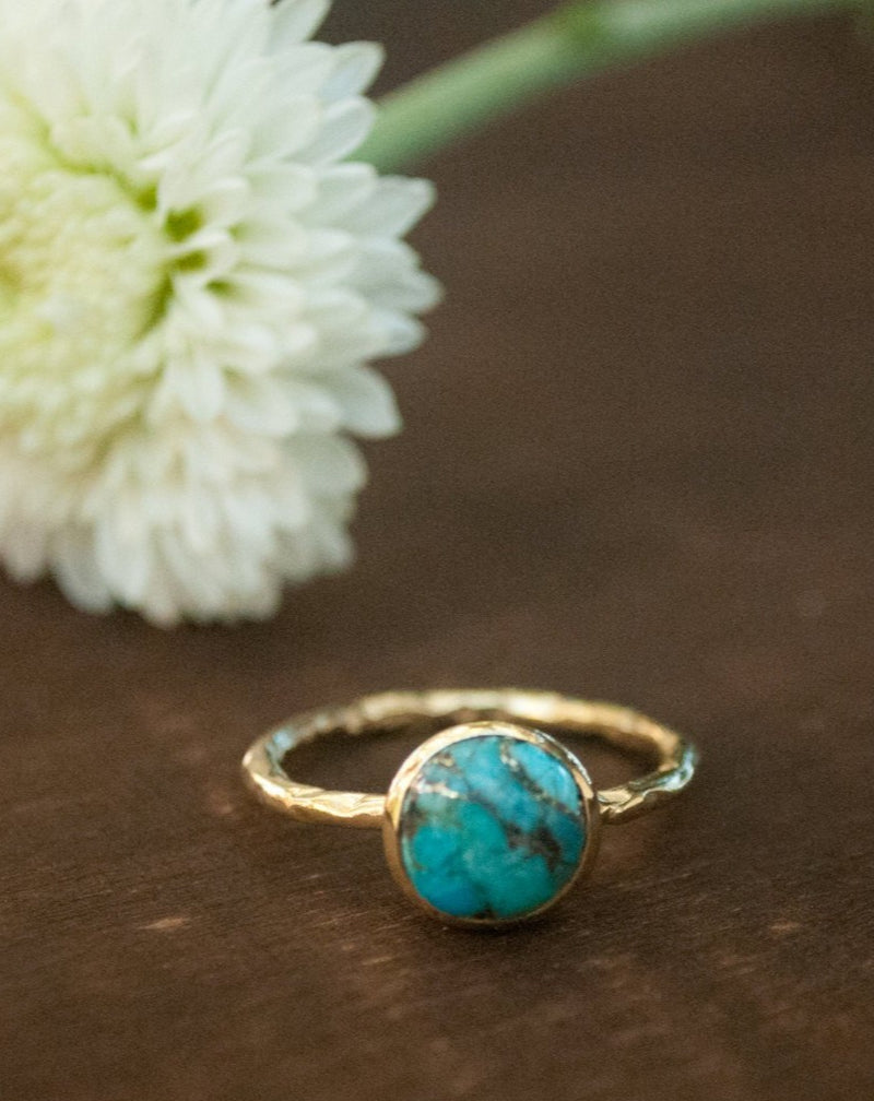 Turquoise Ring* Gold Vermeil Ring * Boho Ring* Blue Ring * Gypsy Ring * Handmade * Hippie * Gold Ring * Blue *Bohemian Jewelry BJR063