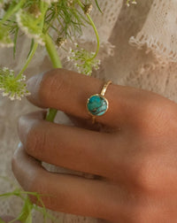 Turquoise Ring* Gold Vermeil Ring * Boho Ring* Blue Ring * Gypsy Ring * Handmade * Hippie * Gold Ring * Blue *Bohemian Jewelry BJR063