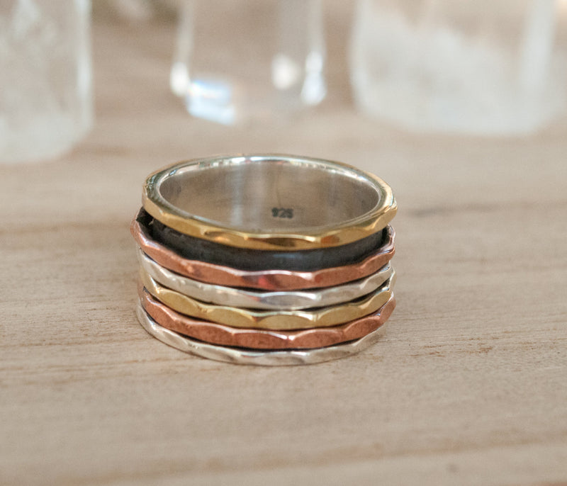 Spinner Ring * Meditation * Spinning * Spin * Anxiety * Anti Stress * Sterling Silver * Copper *Jewelry * Bycila * Gift for Her BJS012