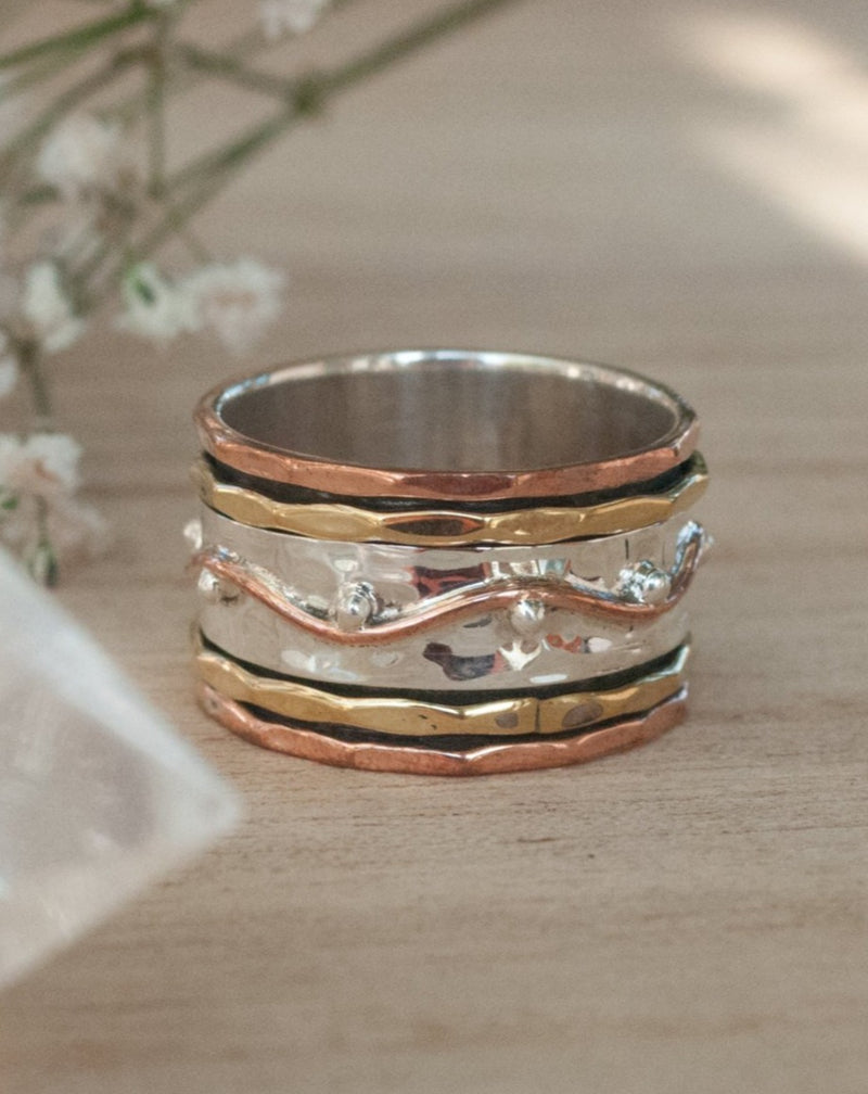 Spinner Ring * Meditation * Spinning * Spin *Anxiety * Anti Stress*Sterling Silver * Copper * Bronze * Jewelry *Israeli Gift for Her  BJS005