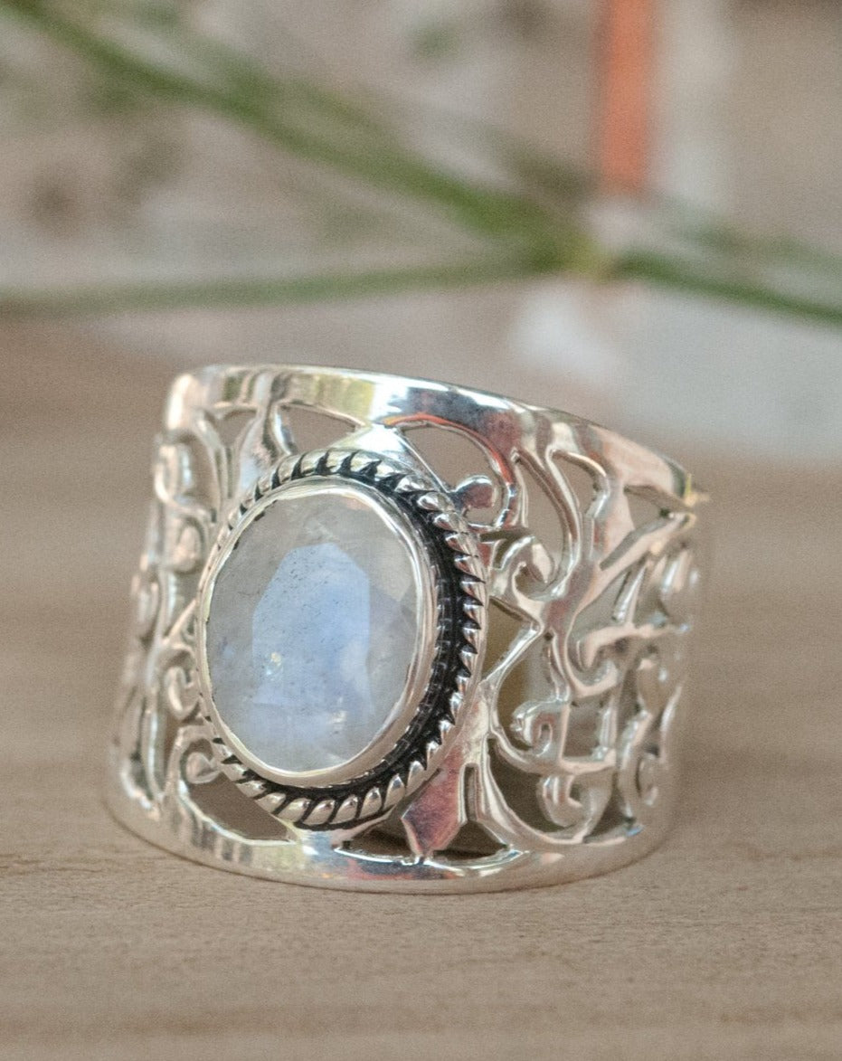 Moonstone Ring * Sterling Silver * Filigree * Handmade * Gemstone * Statement * Jewelry * Bycila * Gift For Her * Sterling Silver 925 BJR188