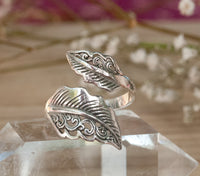 Feather Ring * Sterling Silver * Handmade * Boho * Bohemian * Hippie * Adjustable * Silver Ring * Hippie BJR203