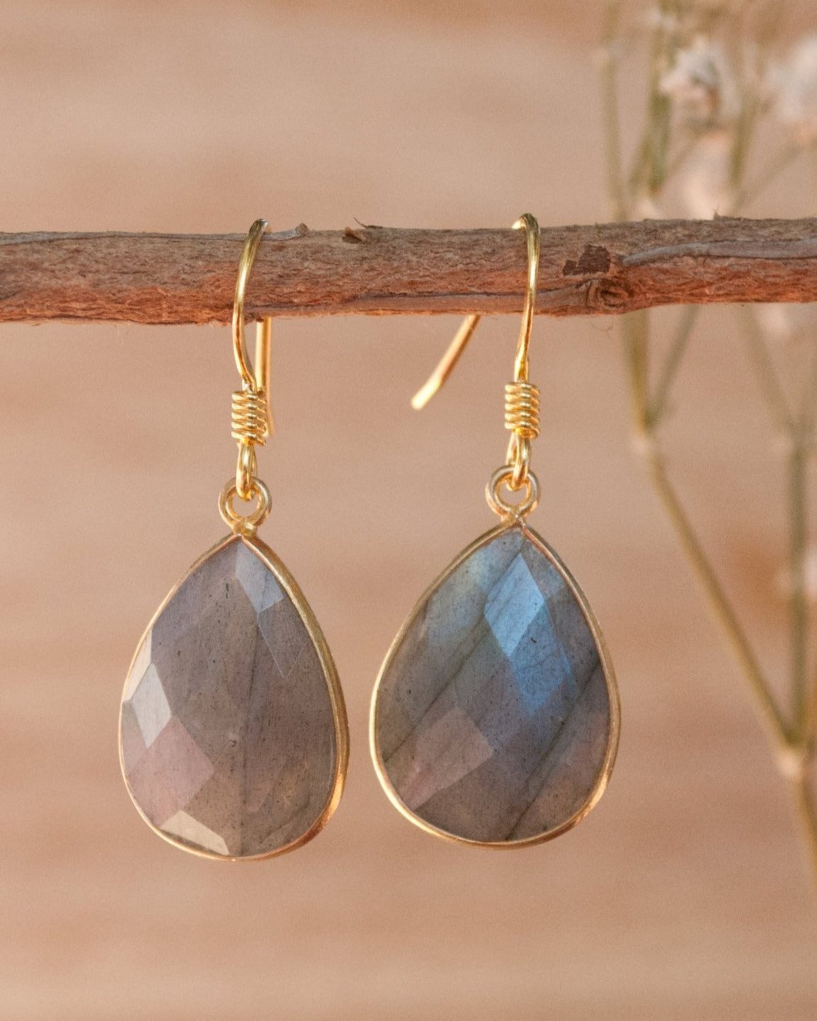 Celina Earrings * Labradorite * Gold Vermeil * BJE143