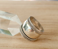 Sterling Silver Ring * Large * Wide * Thumb * Handmade * Boho * Hippie * Minimalist * Jewelry * Bycila * Gift for Her *  Statement BJR200