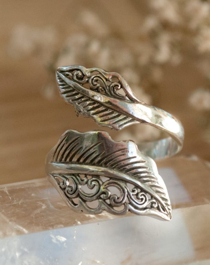 Feather Ring * Sterling Silver * Handmade * Boho * Bohemian * Hippie * Adjustable * Silver Ring * Hippie BJR203