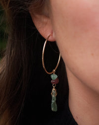 Malu Earrings * Tourmaline and Green Kyanite * Gold Plated 18 * BJE058
