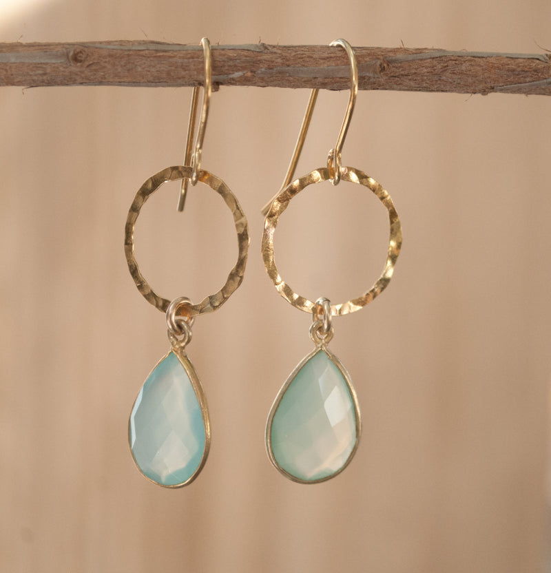 Dangle Earrings * Aqua Chalcedony * BJE059