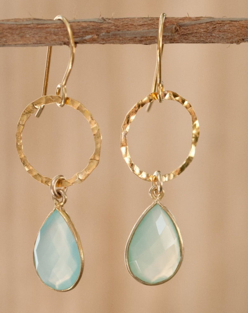 Dangle Earrings * Aqua Chalcedony * BJE059