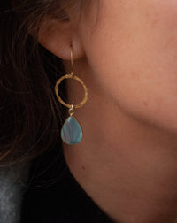 Dangle Earrings * Aqua Chalcedony * BJE059