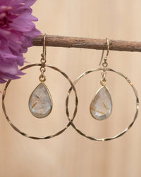 Layse Earrings * Rutilated Quartz * Gold * BJE136