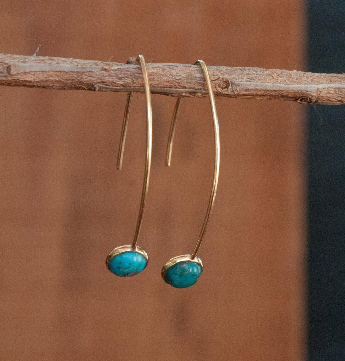 Diana Earrings * Aqua Chalcedony * Gold Vermeil * BJE049