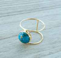 Helen Ring * Copper Turquoise * Gold Vermeil * BJR001