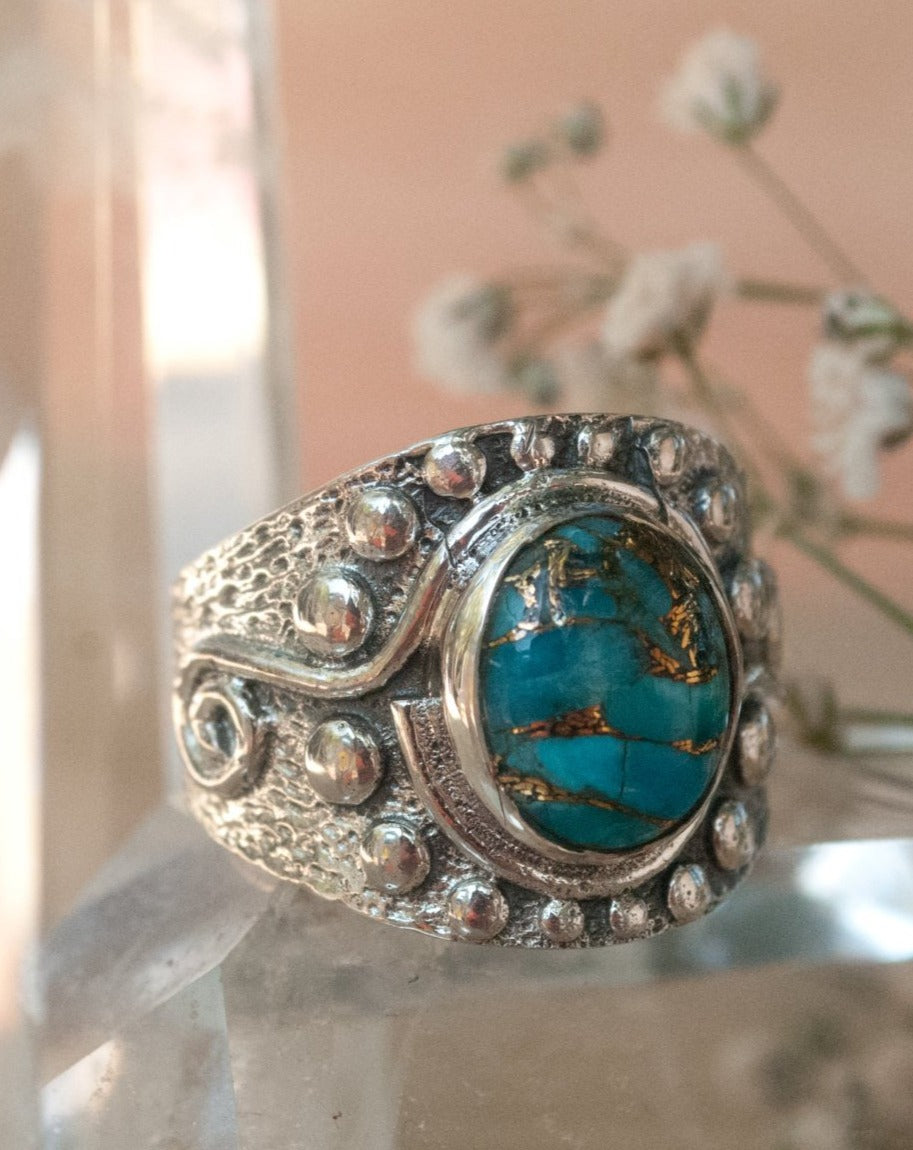 Copper Turquoise Ring * Sterling Silver * Statement * Gemstone * Jewelry * Bycila * Handmade * Precious Stone * Gift For Her * BJR228