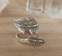 Feather Ring * Sterling Silver * Handmade * Boho * Bohemian * Hippie * Adjustable * Silver Ring * Hippie BJR203