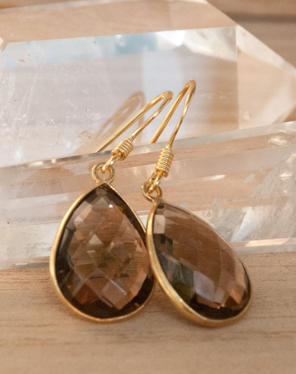 Celina  Earrings * Smoky Quartz * Gold vermeil * BJE143-17