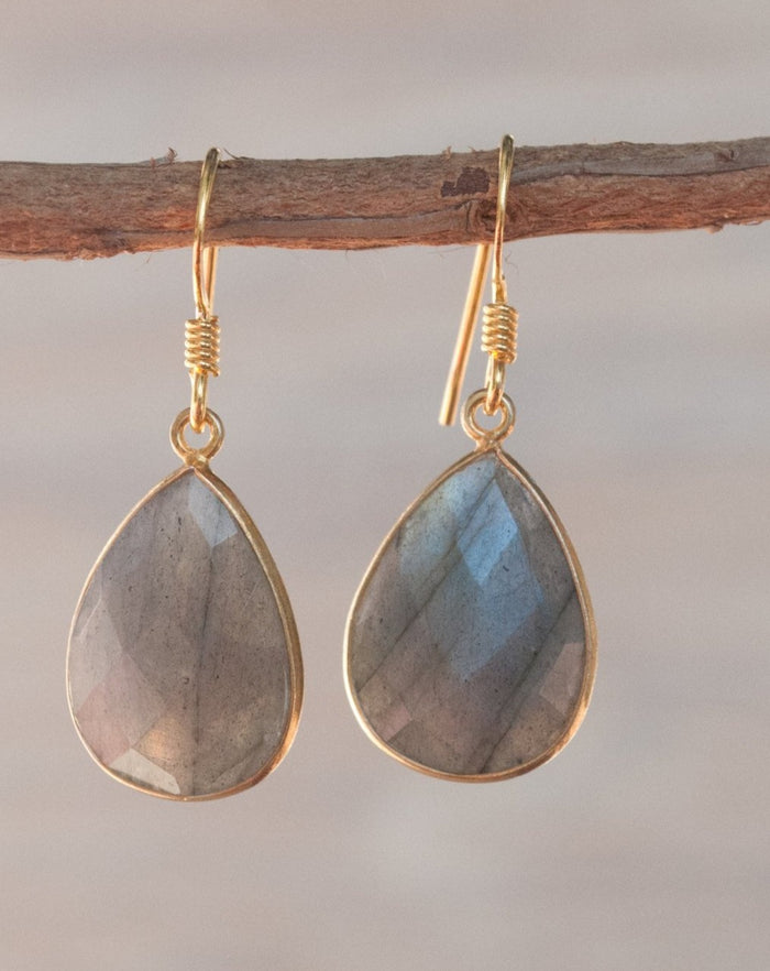 Celina Earrings * Labradorite * Gold Vermeil * BJE143