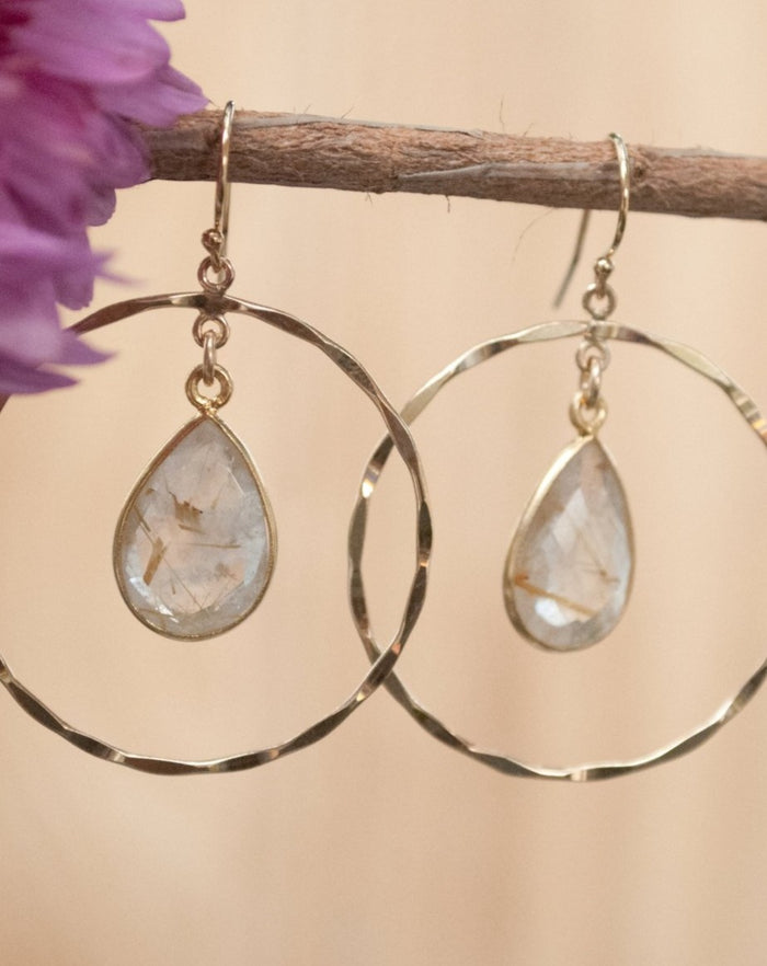 Layse Earrings * Rutilated Quartz * Gold * BJE136