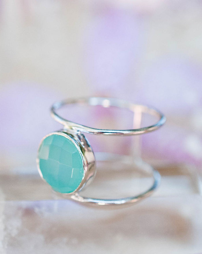 Aqua Chalcedony Ring * Sterling Silver 925 * Statement * Gemstone * Bycila *Handmade * November* December Birthstone *Sagittarius BJR023