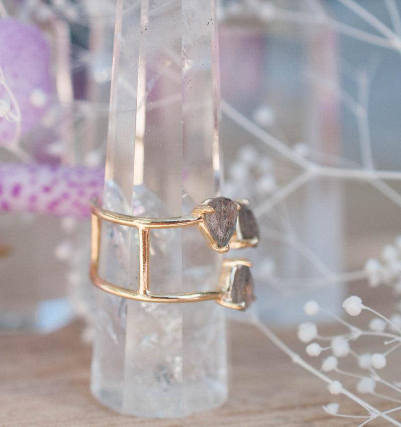 Rainbow Labradorite Gold Ring * Adjustable * Gemstone * Handmade * February Birthstone * Semi Precious Stone *Statement*Boho*Bohemian*BJR154