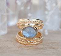 Gold Plated 18k Labradorite Ring * Gemstone * Handmade * Statement * Gift for Her * Jewelry *Bycila*February Birthstone*Bohemian*Boho*BJR224