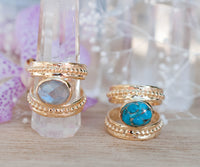 Gold Plated 18k Labradorite Ring * Gemstone * Handmade * Statement * Gift for Her * Jewelry *Bycila*February Birthstone*Bohemian*Boho*BJR224