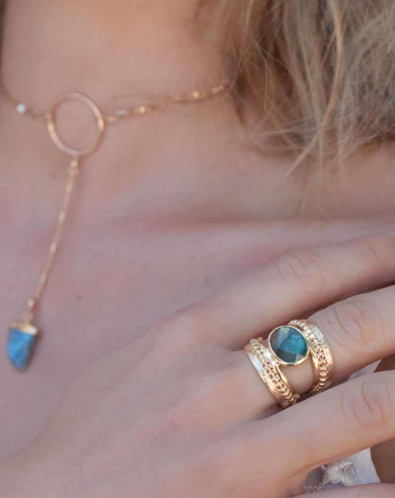 Gold Plated 18k Labradorite Ring * Gemstone * Handmade * Statement * Gift for Her * Jewelry *Bycila*February Birthstone*Bohemian*Boho*BJR224