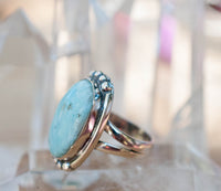 Larimar Ring * Sterling Silver 925 * Gemstone * Blue * Natural * Statement * Handmade * Semi Precious Stone * Bohemian * Chic *Boho *BJR236
